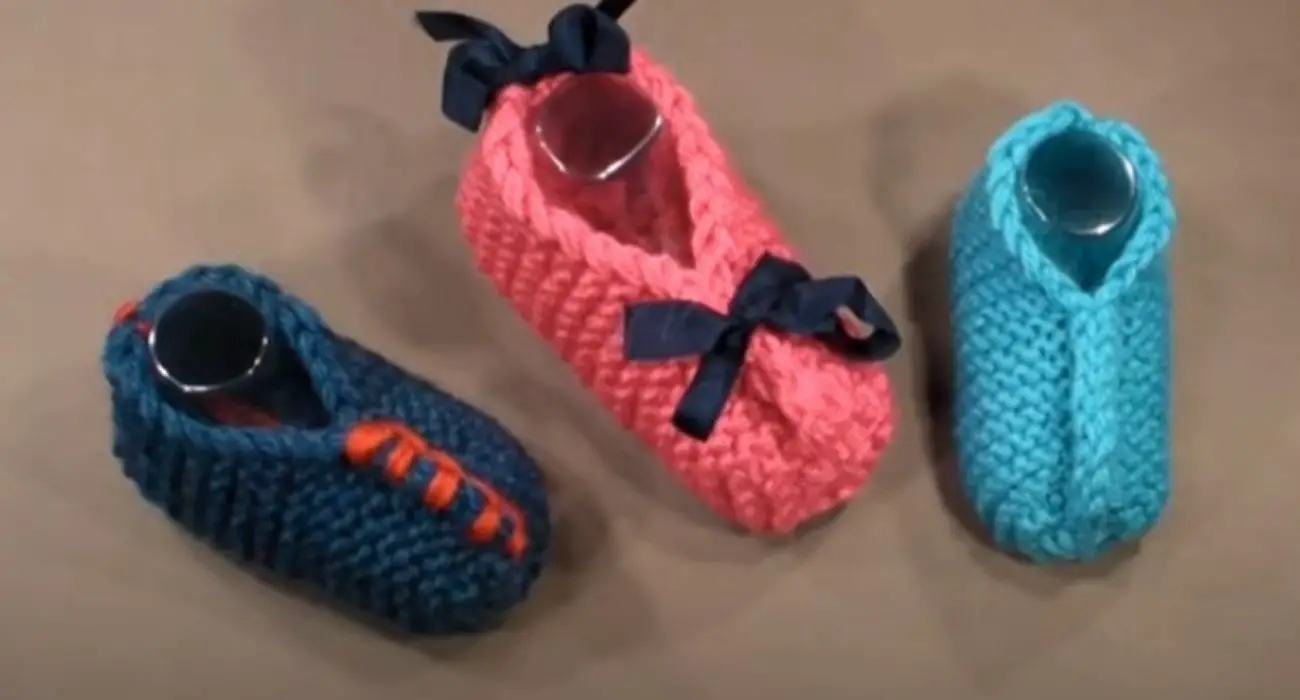 3 chaussons bébé au tricot spécial débutant